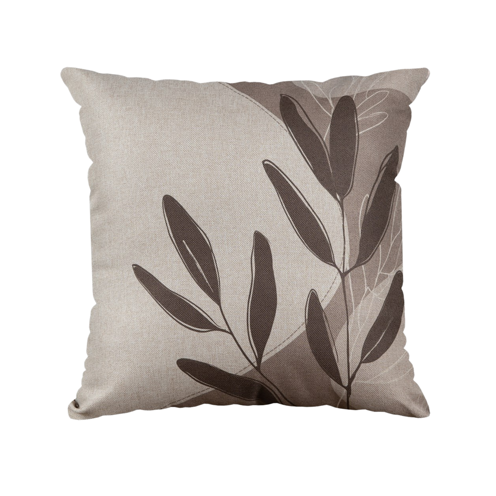 Capa de almofada folhagens bege capuccinho e café. As Lojas Jacobs com + 30 anos de história envia para todo o Brasil e tem lojas físicas em Sapiranga e Taquara. Contam com uma grande variedade de produtos como decoração, almofadas, cortinas, cortinas sob medida, tecidos, armarinhos, cama e banho, mesa posta e muito mais.