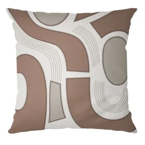 Capa de Almofada Velveteen 43x43 Taupe, Marrom Suave e Off White sala 811 Belchior