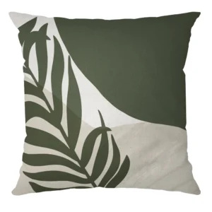 Capa de Almofada Velveteen 43x43 Verde Areia Off White sala 814 Belchior