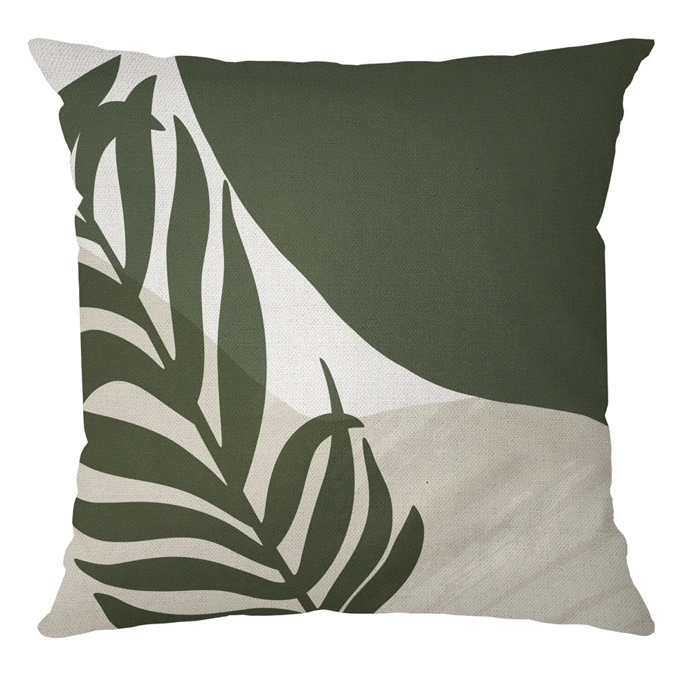 Capa de Almofada Velveteen 43x43 Verde Areia Off White sala 814 Belchior