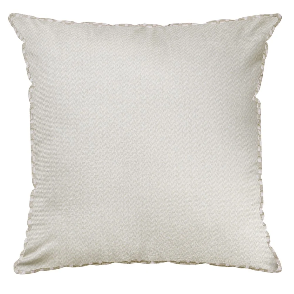 Capa de Almofada Velveteen com Cordone 43x43 Bege e off white sala 831 Belchior
