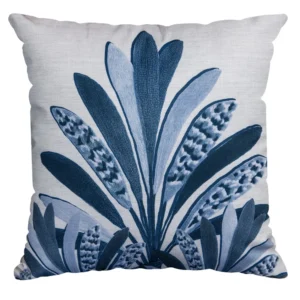 Capa de Almofada Velveteen 43x43 Azul e off white sala 834 Belchior