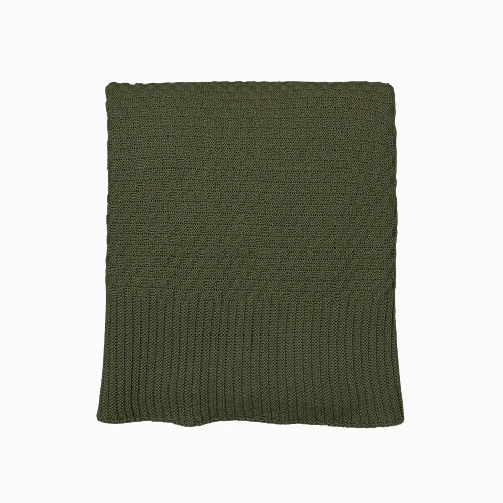 Manta para Sofá Tricot Mattone sofa poltronas cama 90x180 Verde Oliva Belchior