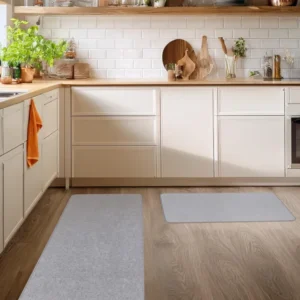 Tapete Passadeira de Cozinha Linho Prata Cinza Niazitex