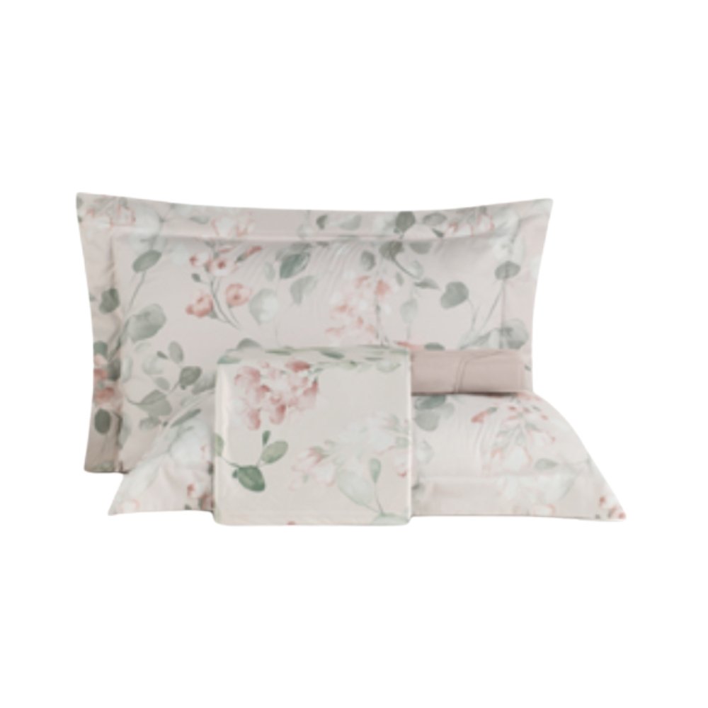 Jogo de Lençol 4 Peças Soft Touch Sofistic Maya 315 Rosa Verde Lynel